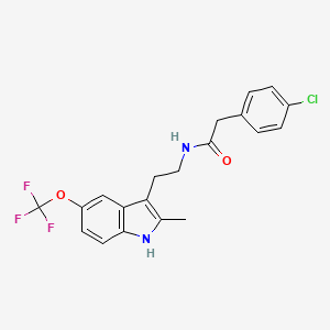 2-(4-chlorophenyl)-N-{2-[2-methyl-5-(trifluoromethoxy)-1H-indol-3-yl]ethyl}acetamide