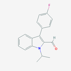 molecular formula C18H16FNO B115107 3-(4-Fluorophenyl)-1-isopropyl-1h-indole-2-carbaldehyde CAS No. 101125-34-2