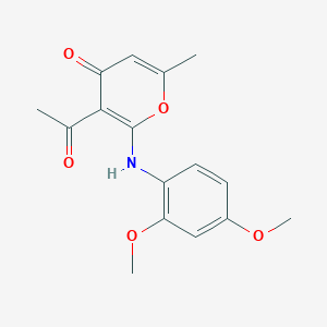 3-acetyl-2-[(2,4-dimethoxyphenyl)amino]-6-methyl-4H-pyran-4-one