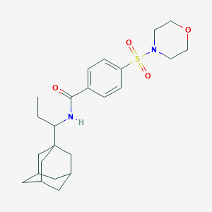 molecular formula C24H34N2O4S B11510716 N-[1-(Adamantan-1-YL)propyl]-4-(morpholine-4-sulfonyl)benzamide 