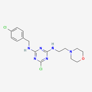 molecular formula C16H20Cl2N6O B11510720 6-chloro-N-(4-chlorobenzyl)-N'-[2-(morpholin-4-yl)ethyl]-1,3,5-triazine-2,4-diamine 