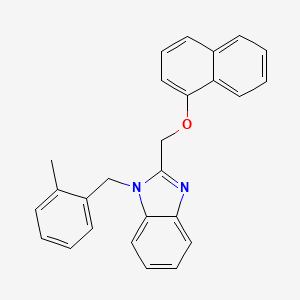 molecular formula C26H22N2O B11510723 1H-Benzoimidazole, 1-(2-methylbenzyl)-2-(naphthalen-1-yloxymethyl)- 