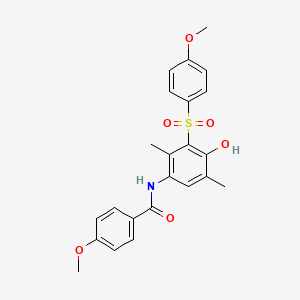 N-{4-hydroxy-3-[(4-methoxyphenyl)sulfonyl]-2,5-dimethylphenyl}-4-methoxybenzamide