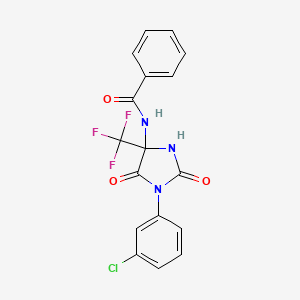 N-[1-(3-chlorophenyl)-2,5-dioxo-4-(trifluoromethyl)imidazolidin-4-yl]benzamide