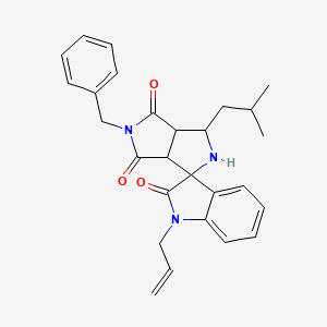 molecular formula C27H29N3O3 B11510751 5'-benzyl-3'-(2-methylpropyl)-1-(prop-2-en-1-yl)-3a',6a'-dihydro-2'H-spiro[indole-3,1'-pyrrolo[3,4-c]pyrrole]-2,4',6'(1H,3'H,5'H)-trione 