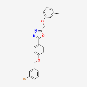 2-{4-[(3-Bromobenzyl)oxy]phenyl}-5-[(3-methylphenoxy)methyl]-1,3,4-oxadiazole