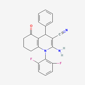 2-Amino-1-(2,6-difluorophenyl)-5-oxo-4-phenyl-1,4,5,6,7,8-hexahydroquinoline-3-carbonitrile