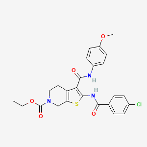 ethyl 2-{[(4-chlorophenyl)carbonyl]amino}-3-[(4-methoxyphenyl)carbamoyl]-4,7-dihydrothieno[2,3-c]pyridine-6(5H)-carboxylate