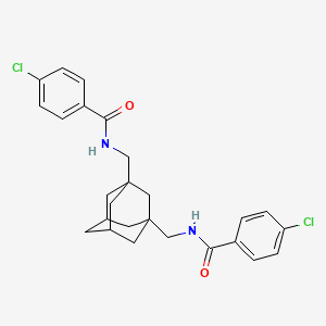 4-Chloro-N-[(3-{[(4-chlorophenyl)formamido]methyl}adamantan-1-YL)methyl]benzamide