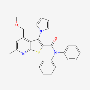 molecular formula C27H23N3O2S B11510922 4-(methoxymethyl)-6-methyl-N,N-diphenyl-3-(1H-pyrrol-1-yl)thieno[2,3-b]pyridine-2-carboxamide 