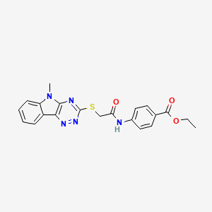 ethyl 4-({[(5-methyl-5H-[1,2,4]triazino[5,6-b]indol-3-yl)sulfanyl]acetyl}amino)benzoate