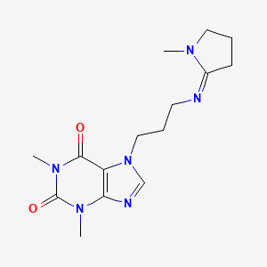 molecular formula C15H22N6O2 B11510967 1,3-dimethyl-7-(3-{[(2E)-1-methylpyrrolidin-2-ylidene]amino}propyl)-3,7-dihydro-1H-purine-2,6-dione 