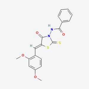 N-[(5Z)-5-(2,4-dimethoxybenzylidene)-4-oxo-2-thioxo-1,3-thiazolidin-3-yl]benzamide