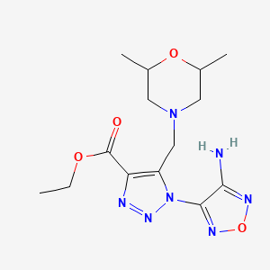 ethyl 1-(4-amino-1,2,5-oxadiazol-3-yl)-5-[(2,6-dimethylmorpholin-4-yl)methyl]-1H-1,2,3-triazole-4-carboxylate