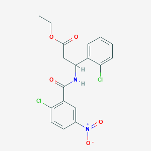 Ethyl 3-[(2-chloro-5-nitrophenyl)formamido]-3-(2-chlorophenyl)propanoate