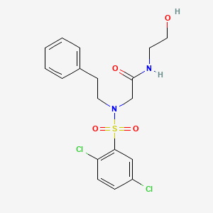 N-(2-Hydroxyethyl)-2-[N-(2-phenylethyl)2,5-dichlorobenzenesulfonamido]acetamide