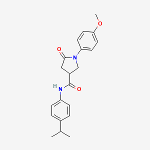 molecular formula C21H24N2O3 B11511052 1-(4-methoxyphenyl)-5-oxo-N-[4-(propan-2-yl)phenyl]pyrrolidine-3-carboxamide 