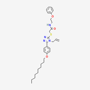 2-({5-[4-(decyloxy)phenyl]-4-(prop-2-en-1-yl)-4H-1,2,4-triazol-3-yl}sulfanyl)-N-(2-phenoxyethyl)acetamide