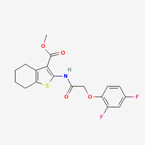 molecular formula C18H17F2NO4S B11511062 Methyl 2-{[(2,4-difluorophenoxy)acetyl]amino}-4,5,6,7-tetrahydro-1-benzothiophene-3-carboxylate 