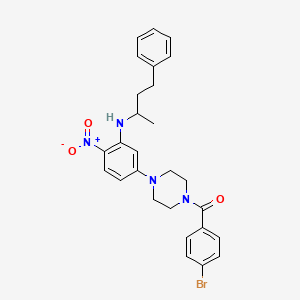 (4-Bromophenyl)(4-(4-nitro-3-((4-phenylbutan-2-yl)amino)phenyl)piperazin-1-yl)methanone