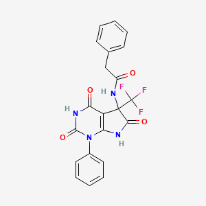 2-phenyl-N-[2,4,6-trioxo-1-phenyl-5-(trifluoromethyl)-2,3,4,5,6,7-hexahydro-1H-pyrrolo[2,3-d]pyrimidin-5-yl]acetamide