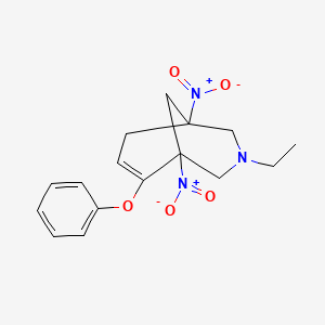 molecular formula C16H19N3O5 B11511097 3-Ethyl-1,5-dinitro-6-phenoxy-3-azabicyclo[3.3.1]non-6-ene 