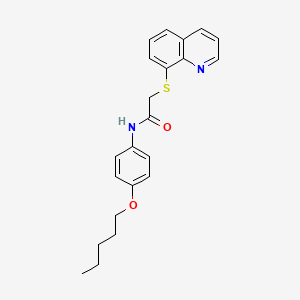 N-[4-(pentyloxy)phenyl]-2-(quinolin-8-ylsulfanyl)acetamide