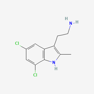 molecular formula C11H12Cl2N2 B11511134 2-(5,7-Dichloro-2-methyl-1H-indol-3-yl)ethanamine CAS No. 299166-78-2