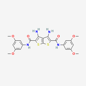 molecular formula C24H24N4O6S2 B11511142 3,4-diamino-N,N'-bis(3,5-dimethoxyphenyl)thieno[2,3-b]thiophene-2,5-dicarboxamide 