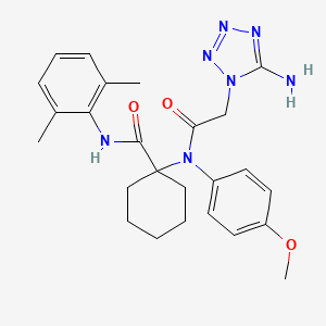 molecular formula C25H31N7O3 B11511150 1-{[(5-amino-1H-tetrazol-1-yl)acetyl](4-methoxyphenyl)amino}-N-(2,6-dimethylphenyl)cyclohexanecarboxamide 