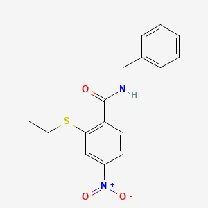 molecular formula C16H16N2O3S B11511154 N-benzyl-2-(ethylsulfanyl)-4-nitrobenzamide 