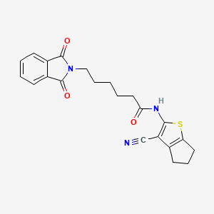 N-(3-cyano-5,6-dihydro-4H-cyclopenta[b]thiophen-2-yl)-6-(1,3-dioxo-1,3-dihydro-2H-isoindol-2-yl)hexanamide