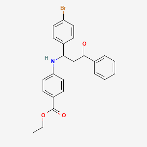 Ethyl 4-{[1-(4-bromophenyl)-3-oxo-3-phenylpropyl]amino}benzoate