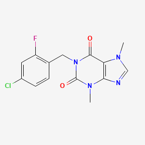 1-(4-Chloro-2-fluoro-benzyl)-3,7-dimethyl-3,7-dihydro-purine-2,6-dione