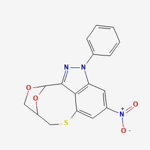 10-nitro-1-phenyl-1,3,6,7-tetrahydro-5H-3,6-epoxy[1,5]oxathionino[8,7,6-cd]indazole