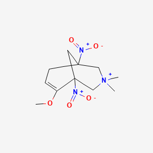 molecular formula C11H18N3O5+ B11511227 6-Methoxy-3,3-dimethyl-1,5-dinitro-3-azoniabicyclo[3.3.1]non-6-ene 