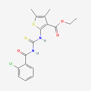 Ethyl 2-({[(2-chlorophenyl)carbonyl]carbamothioyl}amino)-4,5-dimethylthiophene-3-carboxylate