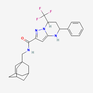 molecular formula C25H29F3N4O B11511241 N-[(Adamantan-1-YL)methyl]-5-phenyl-7-(trifluoromethyl)-4H,5H,6H,7H-pyrazolo[1,5-A]pyrimidine-2-carboxamide 