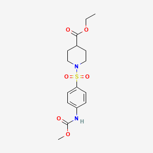 Ethyl 1-({4-[(methoxycarbonyl)amino]phenyl}sulfonyl)piperidine-4-carboxylate