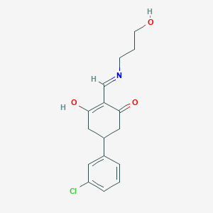 5-(3-Chlorophenyl)-2-{[(3-hydroxypropyl)amino]methylidene}cyclohexane-1,3-dione