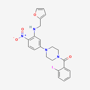 (4-{3-[(Furan-2-ylmethyl)amino]-4-nitrophenyl}piperazin-1-yl)(2-iodophenyl)methanone