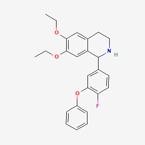 molecular formula C25H26FNO3 B11511276 6,7-Diethoxy-1-(4-fluoro-3-phenoxyphenyl)-1,2,3,4-tetrahydroisoquinoline 