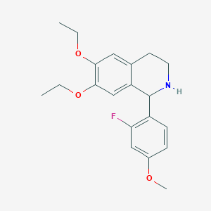 molecular formula C20H24FNO3 B11511280 6,7-Diethoxy-1-(2-fluoro-4-methoxyphenyl)-1,2,3,4-tetrahydroisoquinoline 