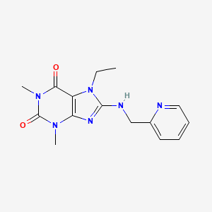 7-ethyl-1,3-dimethyl-8-[(pyridin-2-ylmethyl)amino]-3,7-dihydro-1H-purine-2,6-dione