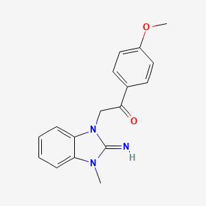 molecular formula C17H17N3O2 B11511309 2-(2-imino-3-methyl-2,3-dihydro-1H-benzimidazol-1-yl)-1-(4-methoxyphenyl)ethanone 