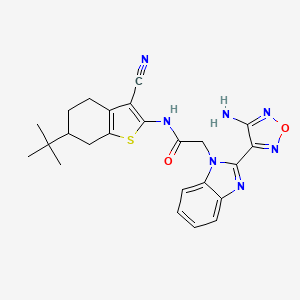 2-[2-(4-amino-1,2,5-oxadiazol-3-yl)-1H-benzimidazol-1-yl]-N-(6-tert-butyl-3-cyano-4,5,6,7-tetrahydro-1-benzothiophen-2-yl)acetamide