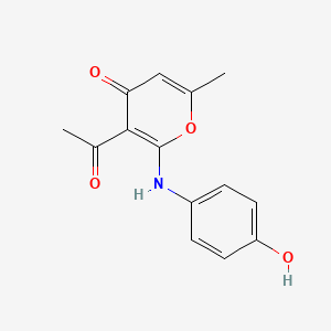 3-acetyl-2-[(4-hydroxyphenyl)amino]-6-methyl-4H-pyran-4-one