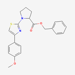 molecular formula C22H22N2O3S B11511337 Benzyl 1-[4-(4-methoxyphenyl)-1,3-thiazol-2-yl]pyrrolidine-2-carboxylate 