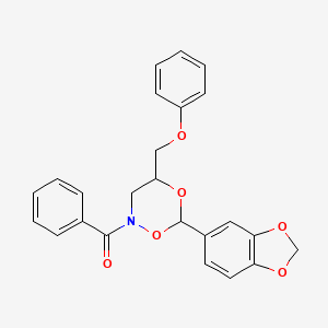 [6-(1,3-Benzodioxol-5-yl)-4-(phenoxymethyl)-1,5,2-dioxazinan-2-yl](phenyl)methanone