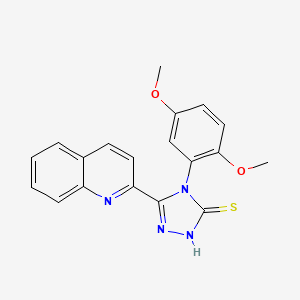 molecular formula C19H16N4O2S B11511356 4-(2,5-Dimethoxy-phenyl)-5-quinolin-2-yl-2,4-dihydro-[1,2,4]triazole-3-thione 